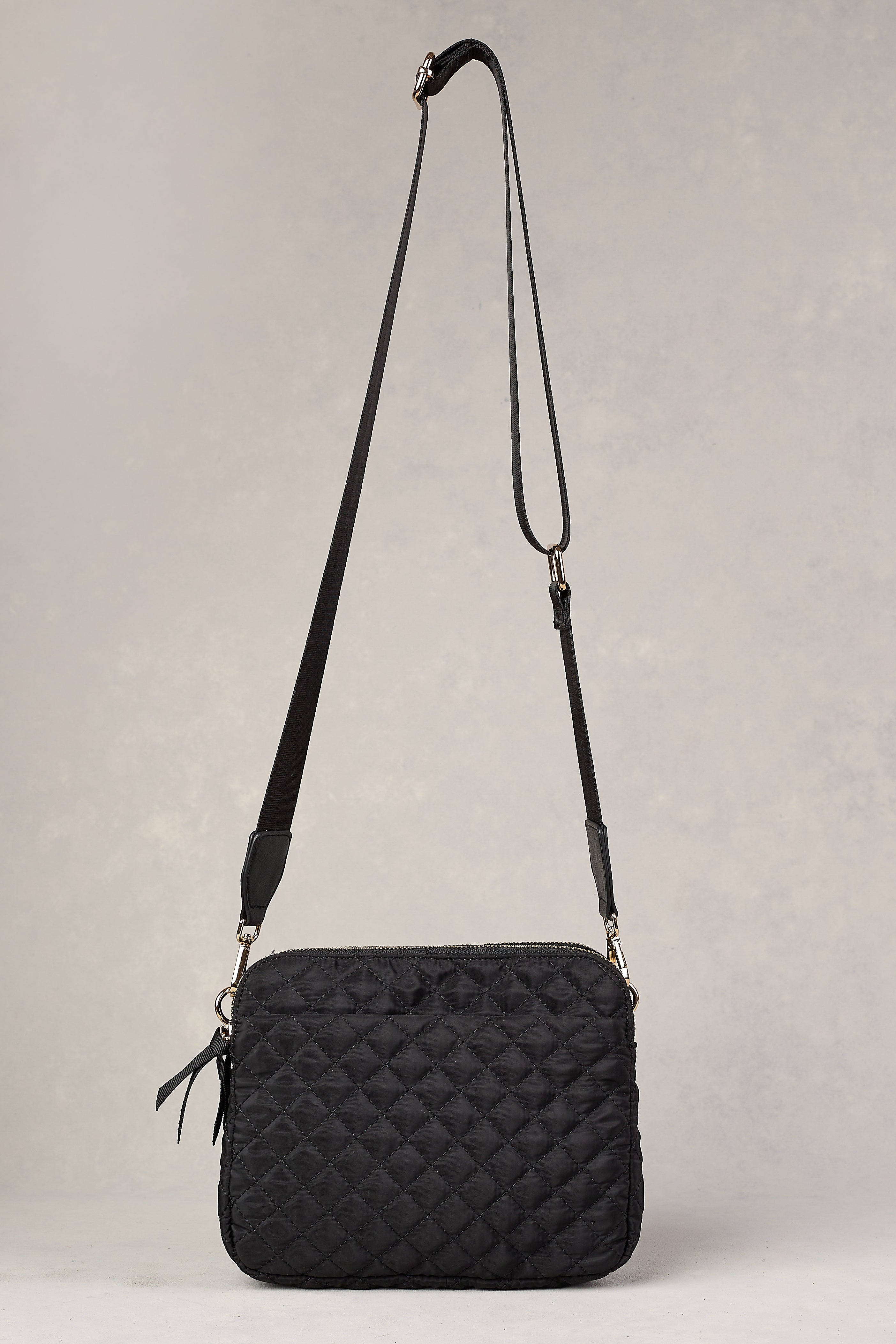 Naomi Quilted Crossbody Bag - Black
