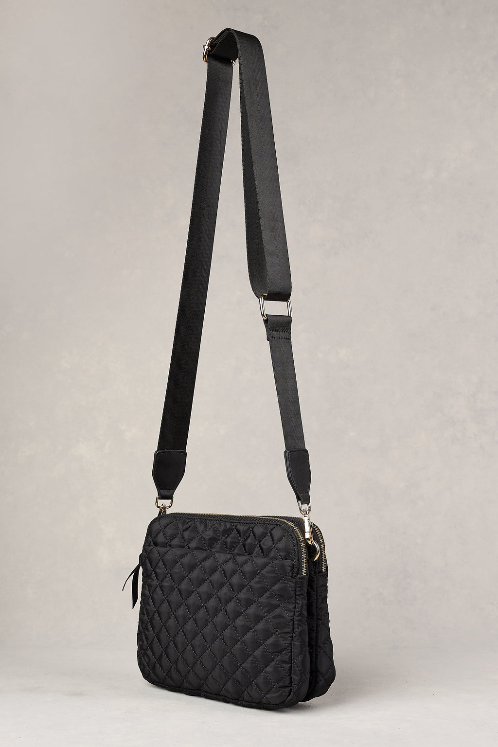 Naomi Quilted Crossbody Bag - Black