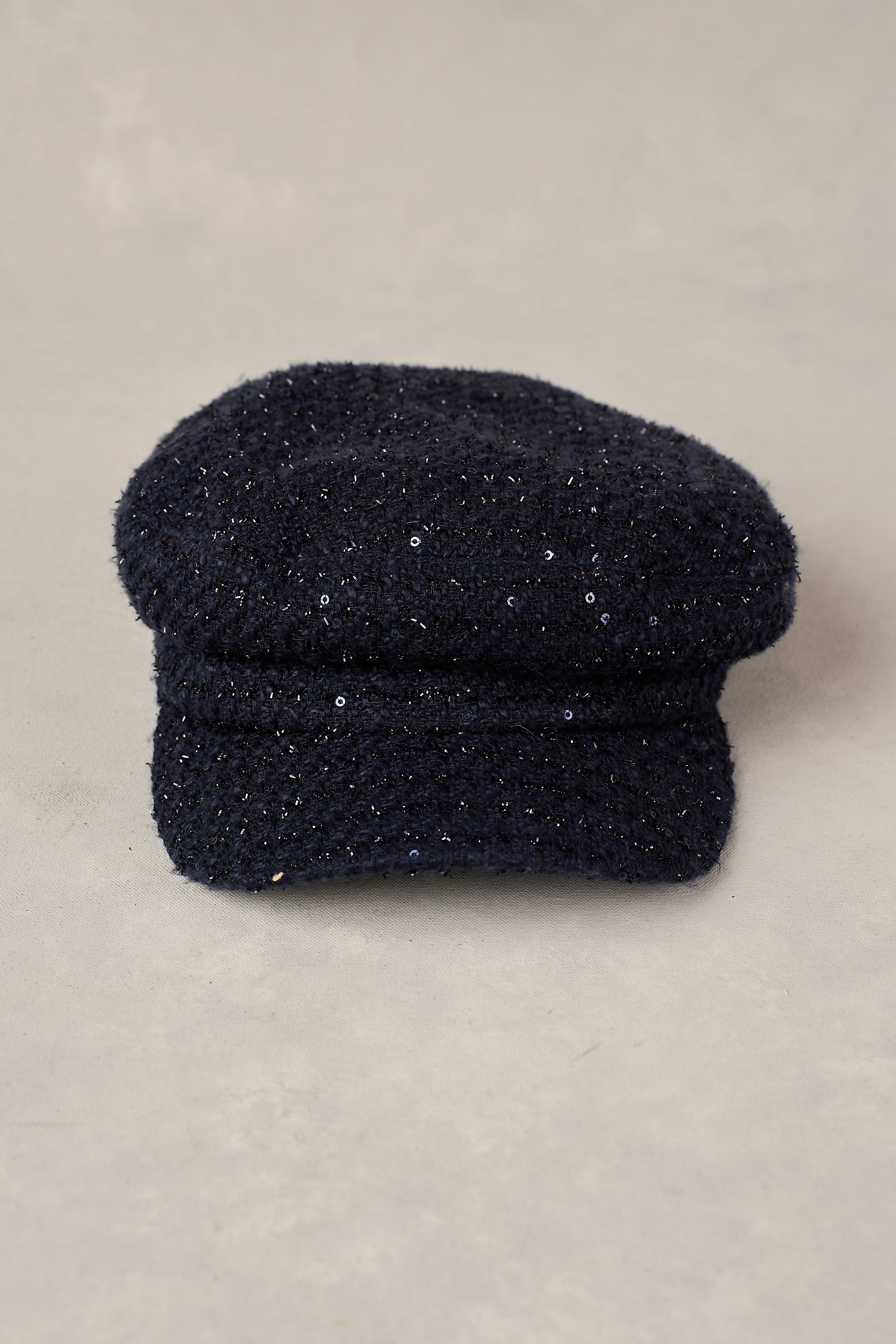Navy Sequin Baker Boy