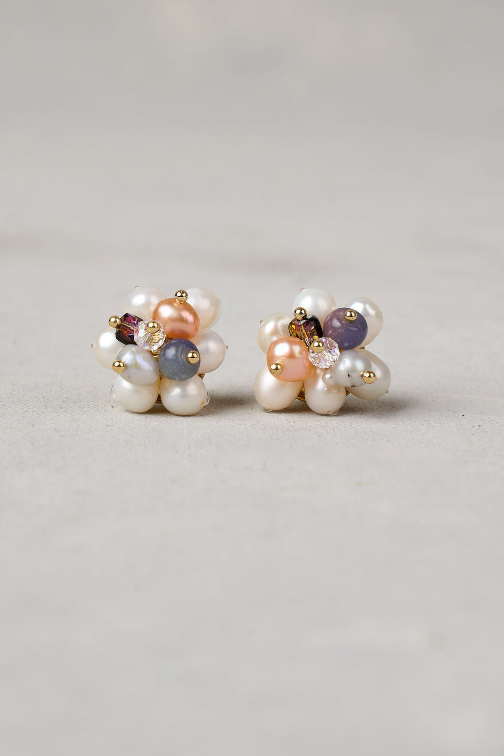 Pearl Cluster Studs - Gold
