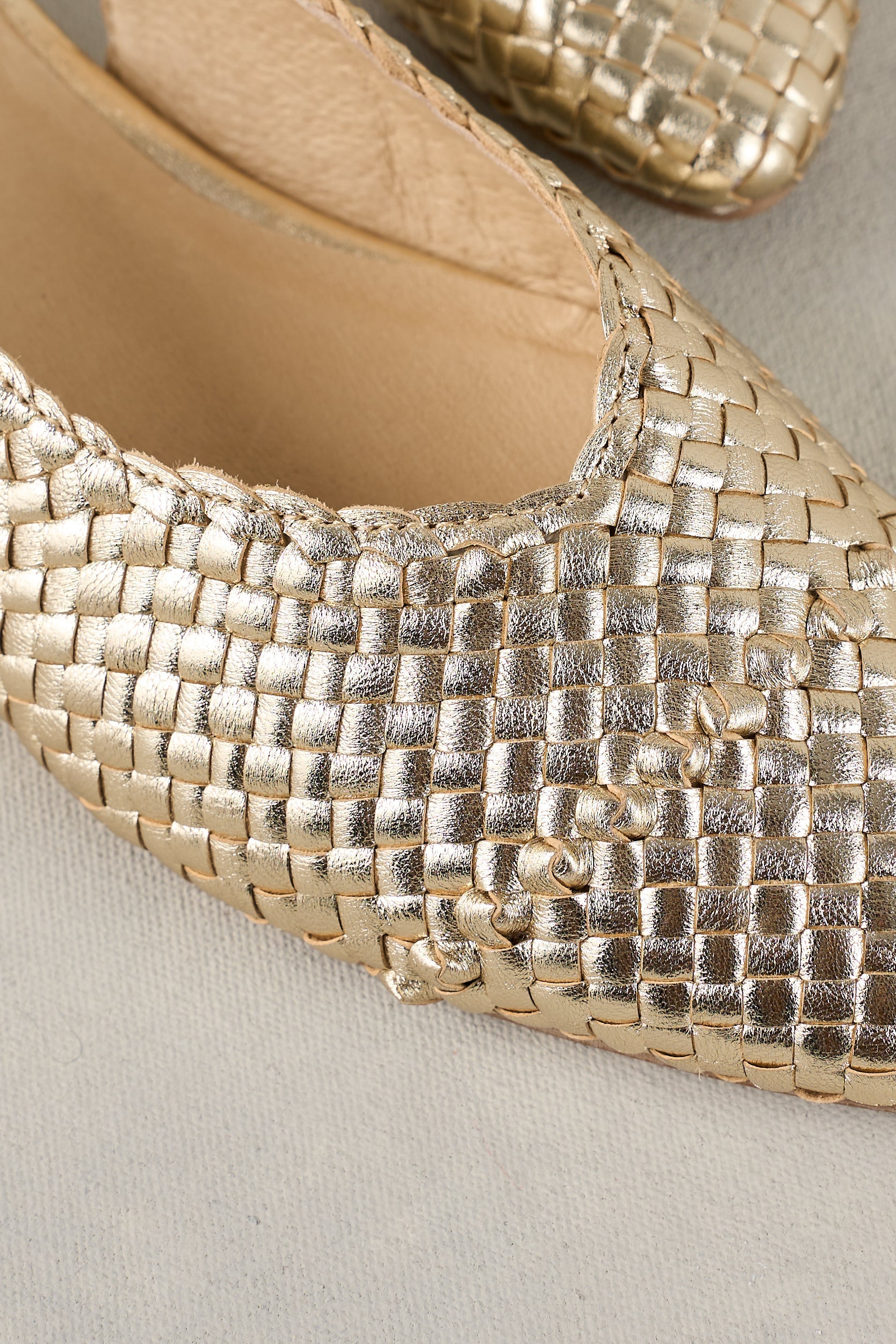 Hazel Woven Slingback - Gold