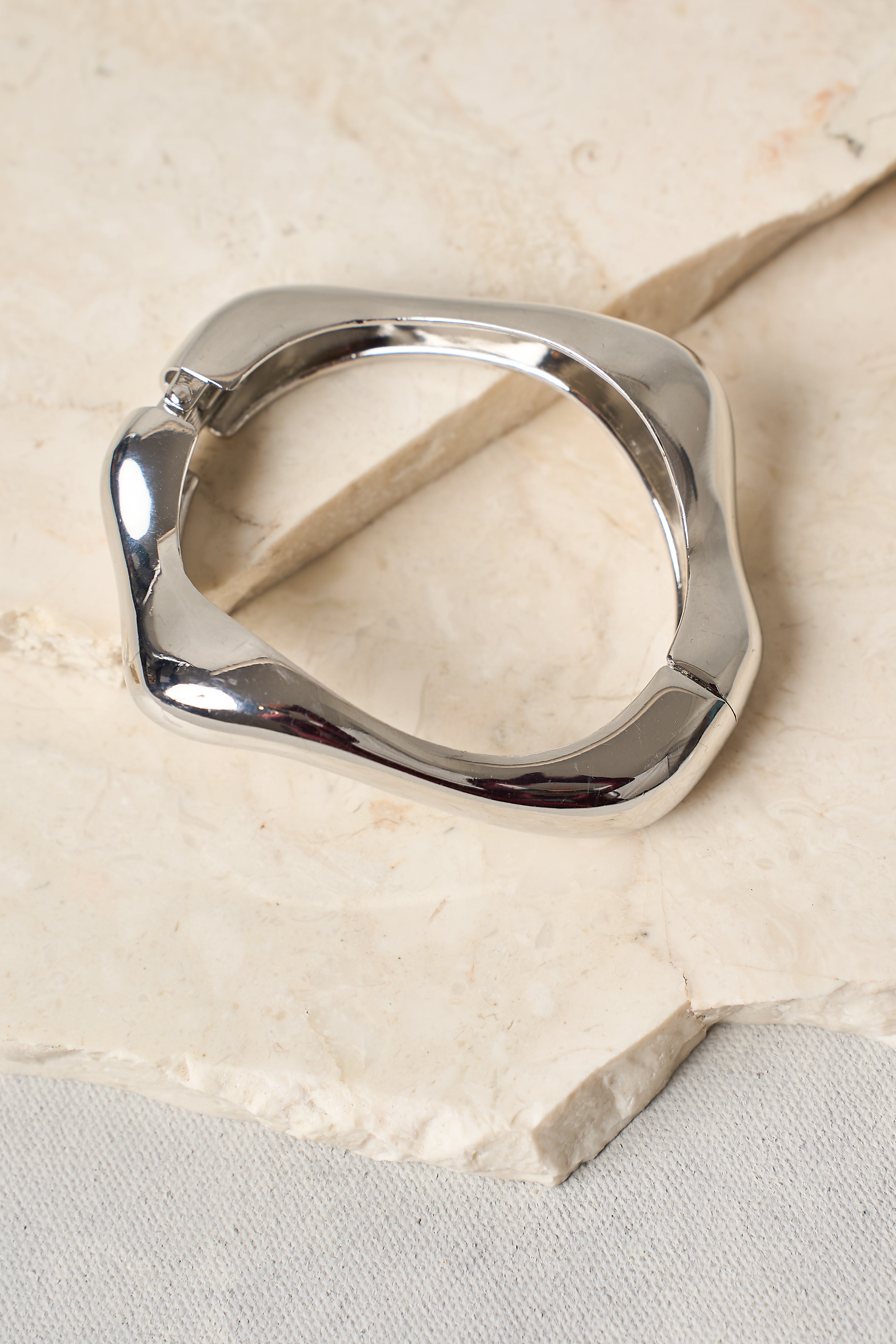 Sculptural Silver Bangle