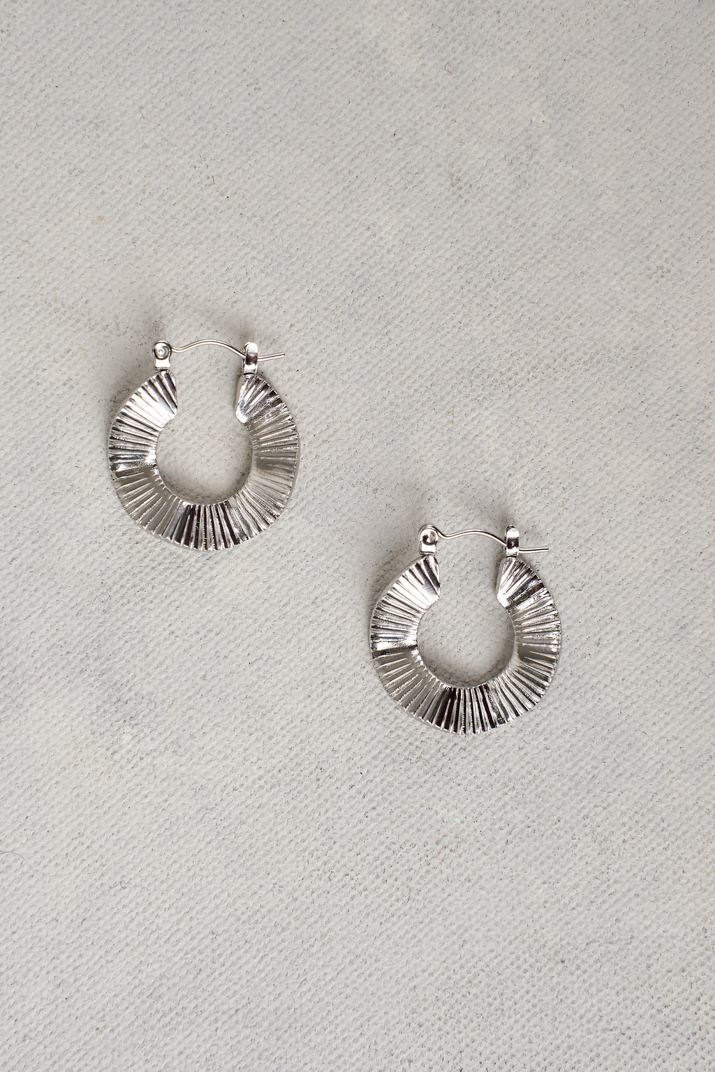 Silver Sculptural Hoops