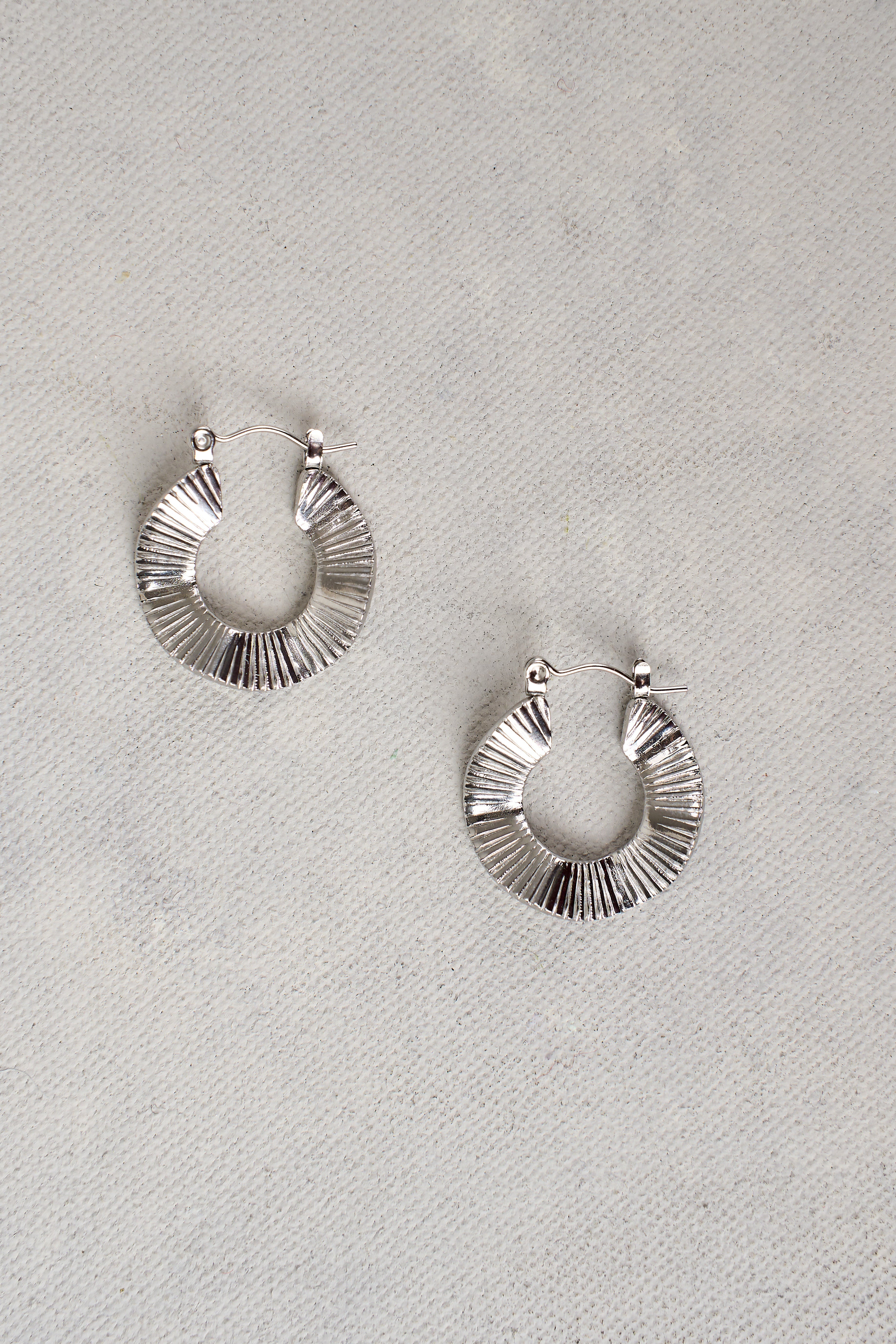 Silver Sculptural Hoops