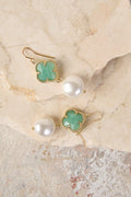 Clover Pearl Earrings - Amazonite